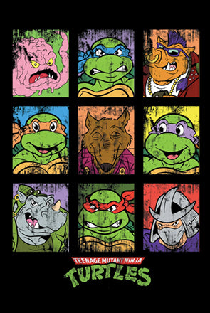 TMNT Pizza Slice Names Official Ninja Turtles Men's 