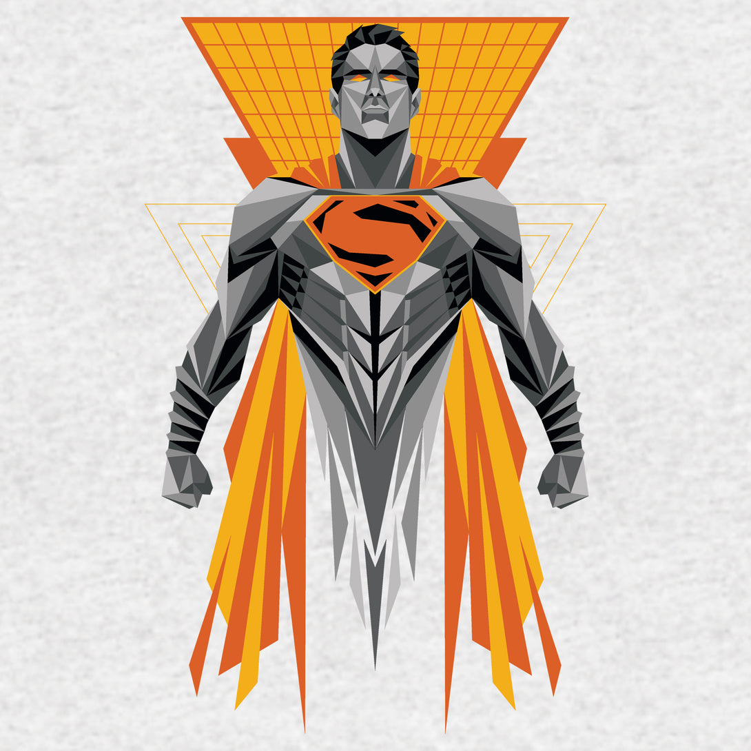 DC Batman V Superman Superman Splash Digi Cube Official Men's T-shirt Sports Grey - Urban Species Design Close Up