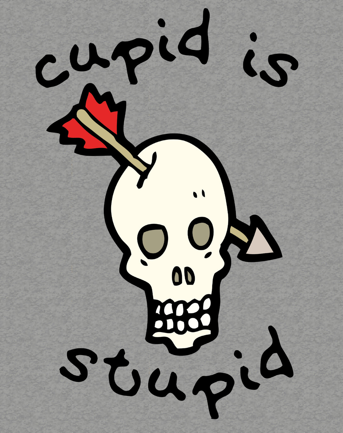 Anti Valentine Cupid Is Stupid Men's T-shirt Sports Grey - Urban Species Design Close Up
