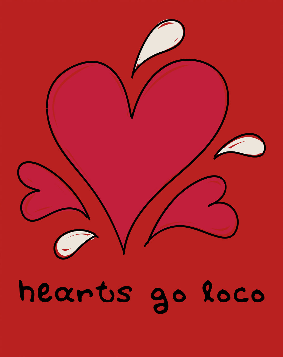 Anti Valentine Hearts Go Loco Women's T-shirt Red - Urban Species Design Close Up
