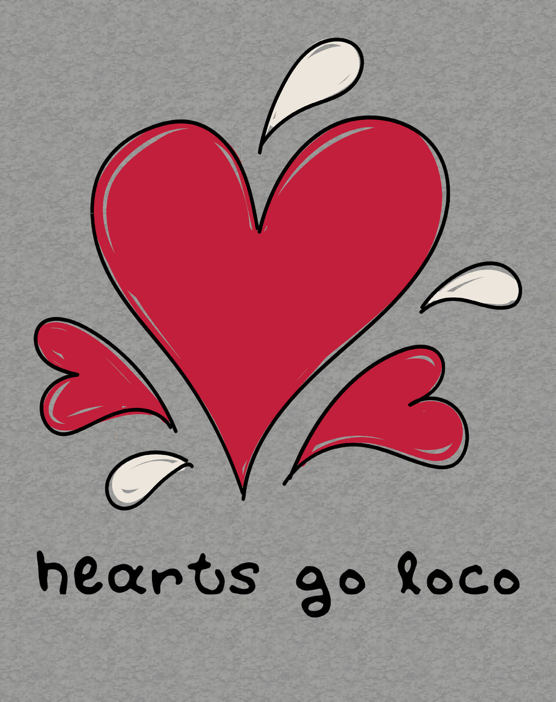 Anti Valentine Hearts Go Loco Men's T-shirt Sports Grey - Urban Species Design Close Up