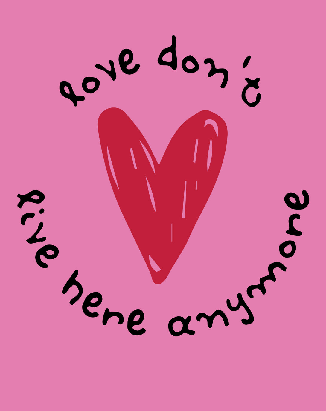 Anti Valentine Love Don't Live Here Women's T-shirt Pink - Urban Species Design Close Up