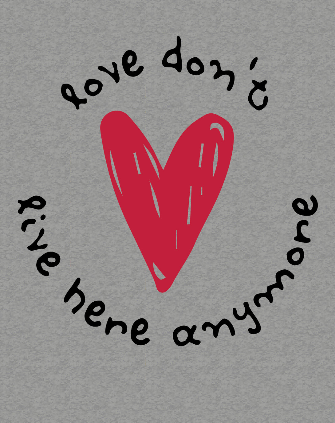 Anti Valentine Love Don't Live Here Men's T-shirt Sports Grey - Urban Species Design Close Up