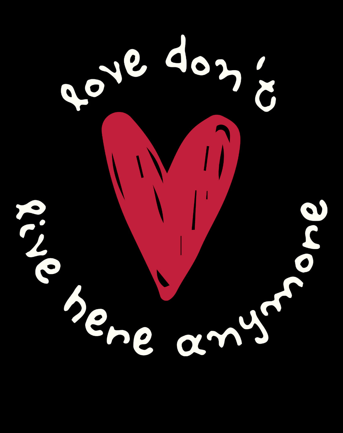 Anti Valentine Love Don't Live Here Men's T-shirt Black - Urban Species Design Close Up