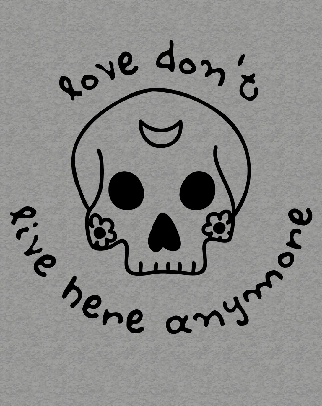 Anti Valentine Love Don't Live Here Skull Men's T-shirt Sports Grey - Urban Species Design Close Up