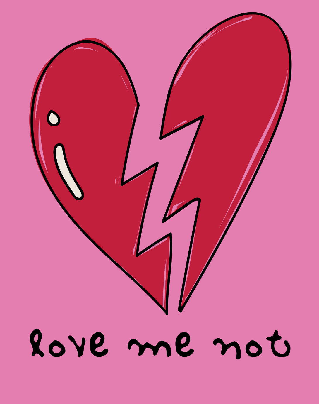 Anti Valentine Love Me Not Women's T-shirt Pink - Urban Species Design Close Up