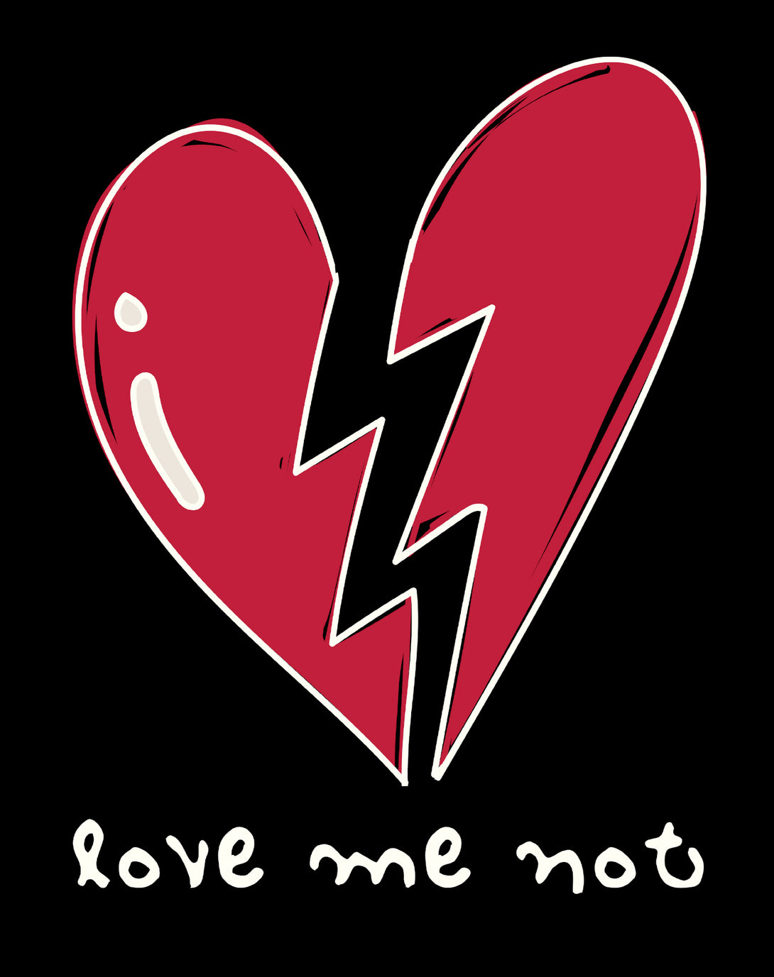 Anti Valentine Love Me Not Women's T-shirt Black - Urban Species Design Close Up