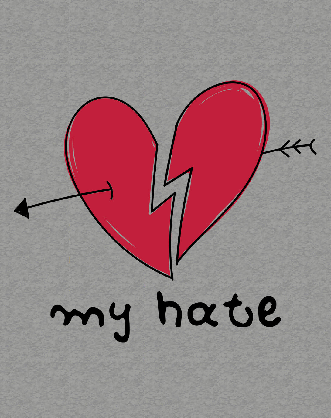 Anti Valentine My Hate Men's T-shirt Sports Grey - Urban Species Design Close Up