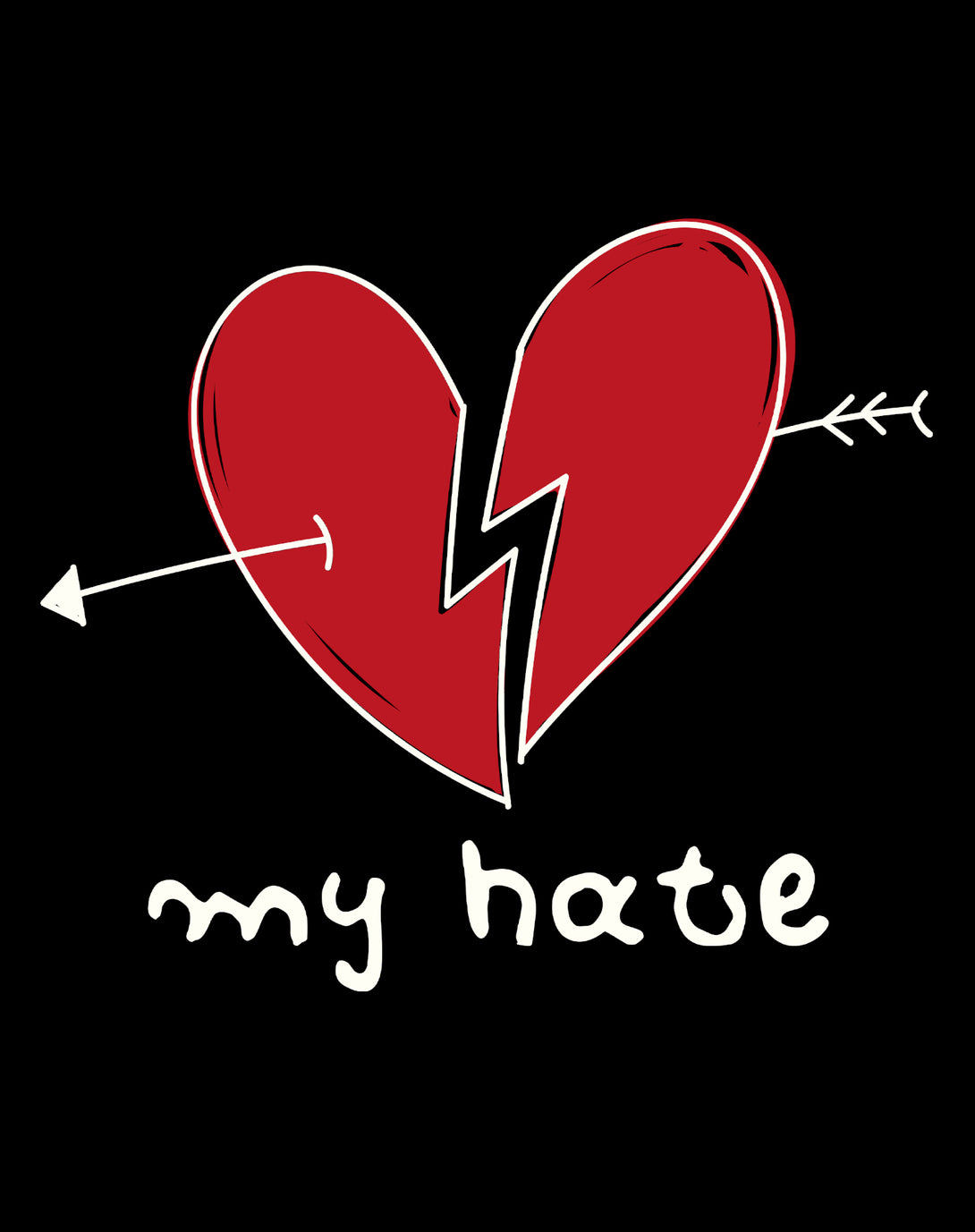 Anti Valentine My Hate Women's T-shirt Black - Urban Species Design Close Up