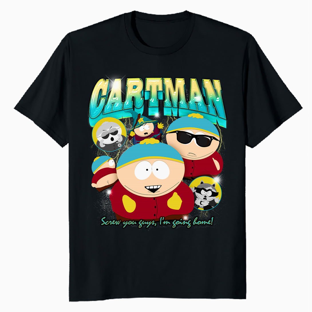 South Park Cartman Retro 90s Gangsta Rap Hip Hop Lol Parody Official Men's T-Shirt - Navy - Urban Species Design Close Up