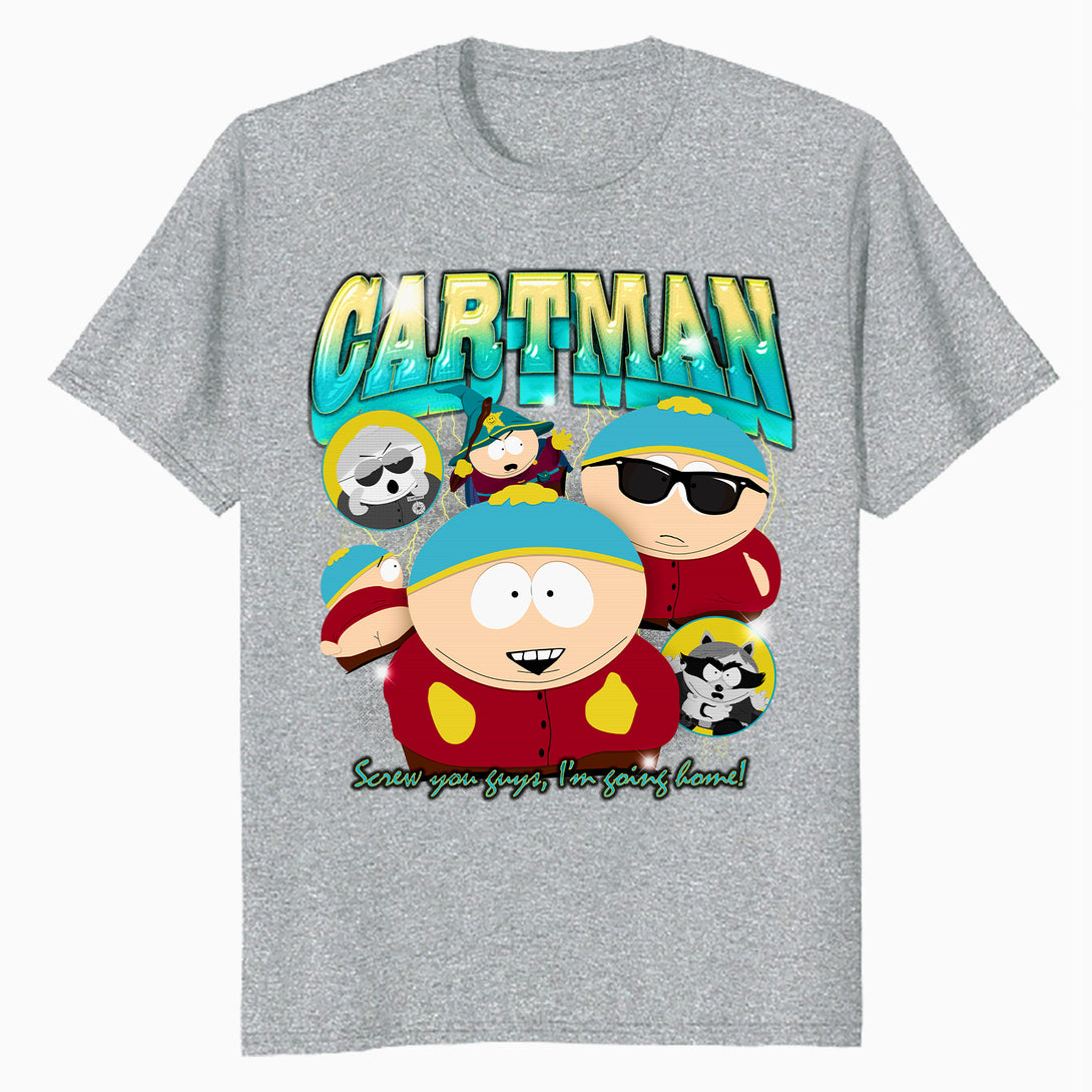 South Park Cartman Retro 90s Gangsta Rap Hip Hop Lol Parody Official Men's T-Shirt - Green - Urban Species Design Close Up