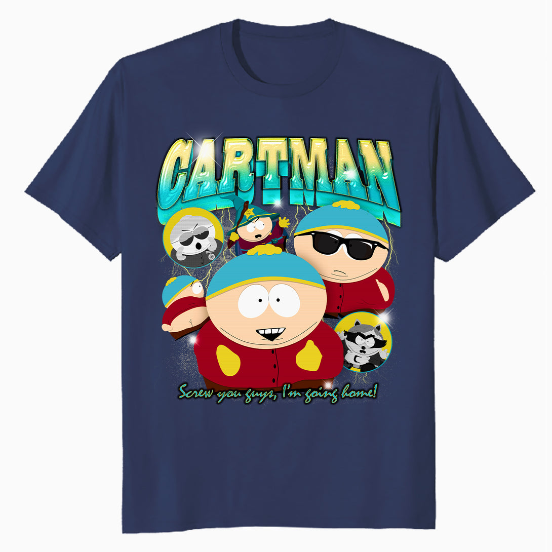 South Park Cartman Retro 90s Gangsta Rap Hip Hop Lol Parody Official Men's T-Shirt - Sports Grey - Urban Species Design Close Up
