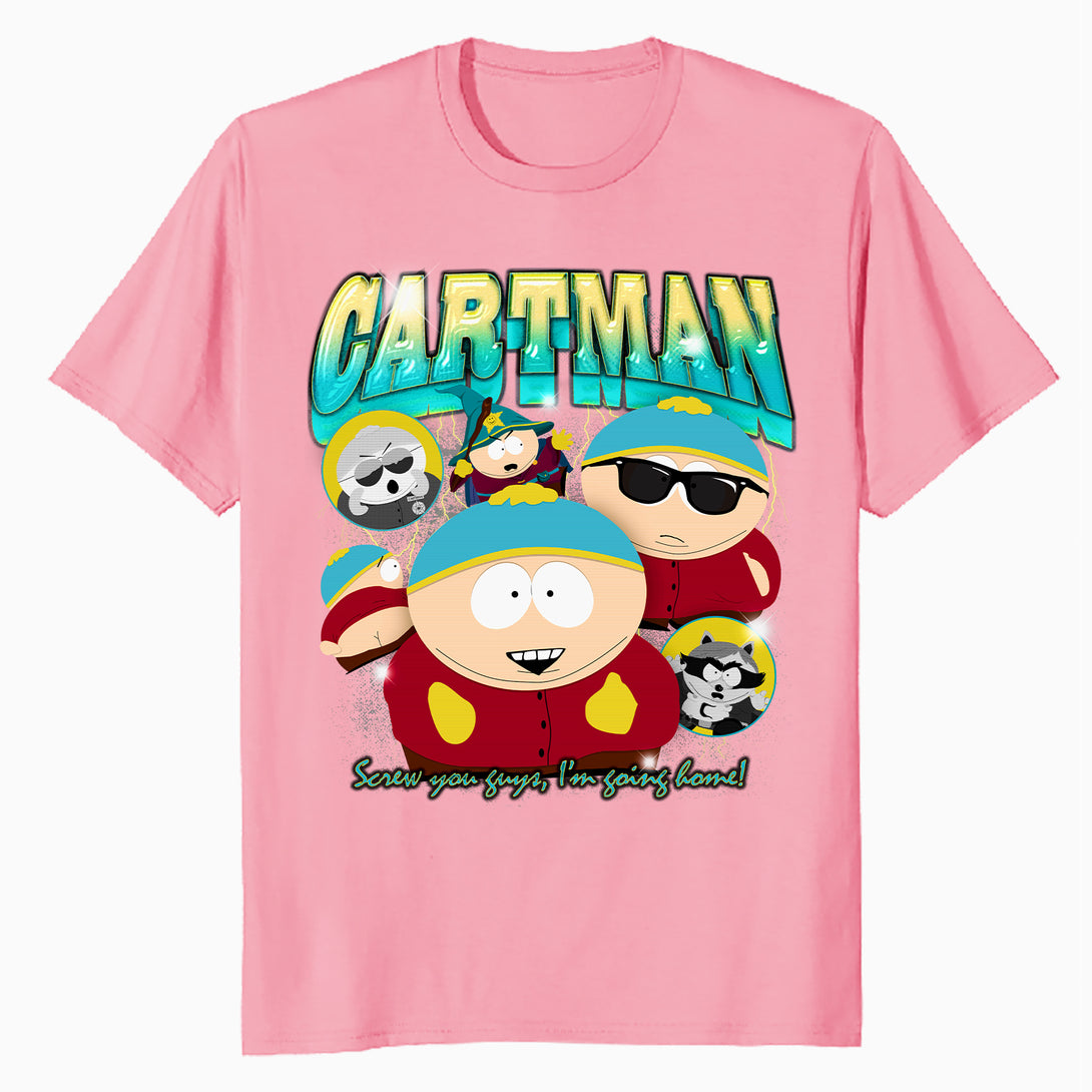 South Park Cartman Retro 90s Gangsta Rap Hip Hop Lol Parody Official Men's T-Shirt - Baby Blue - Urban Species Design Close Up