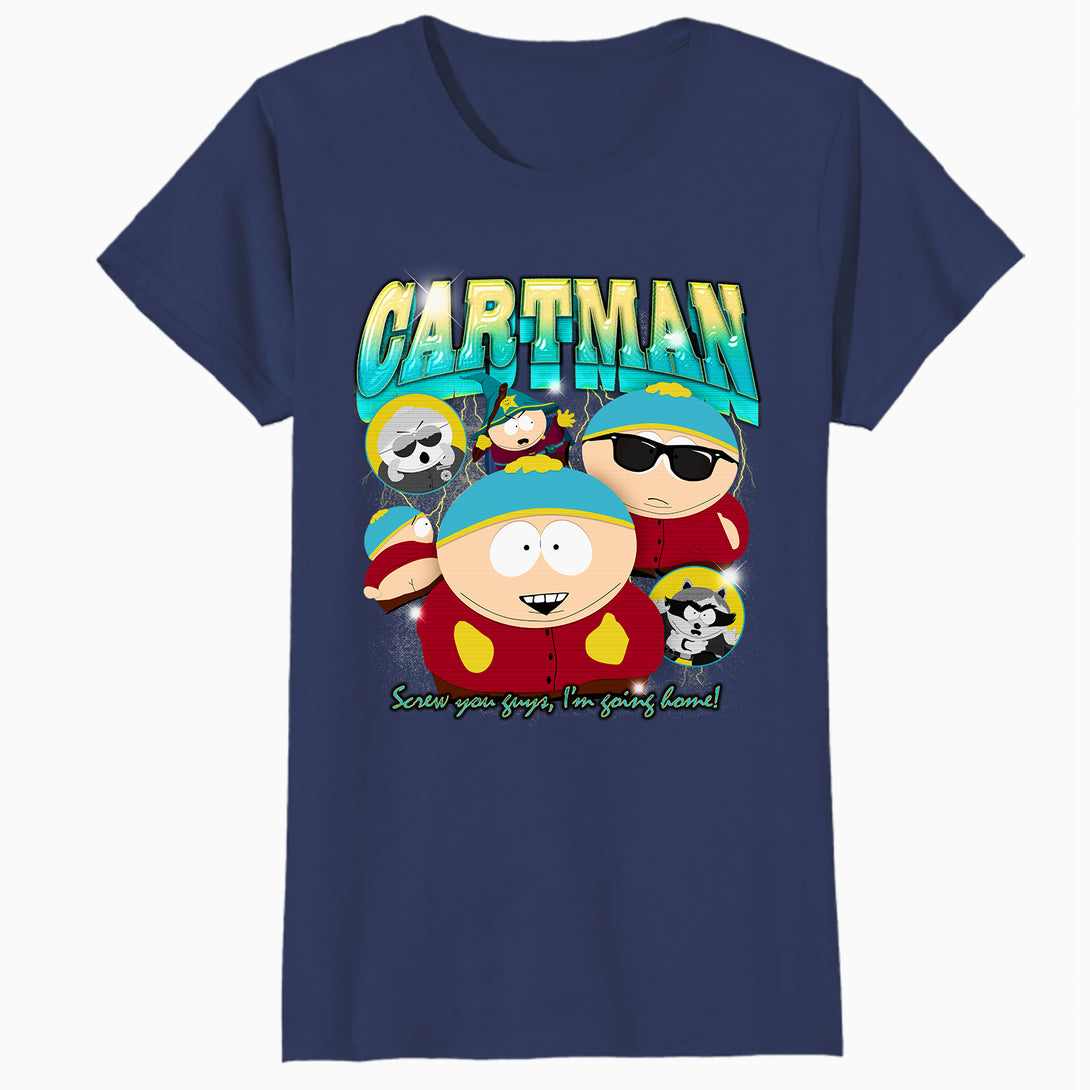 South Park Cartman Retro 90s Gangsta Rap Hip Hop Lol Parody Official Women's SKINNY FIT T-Shirt - Pink - Urban Species