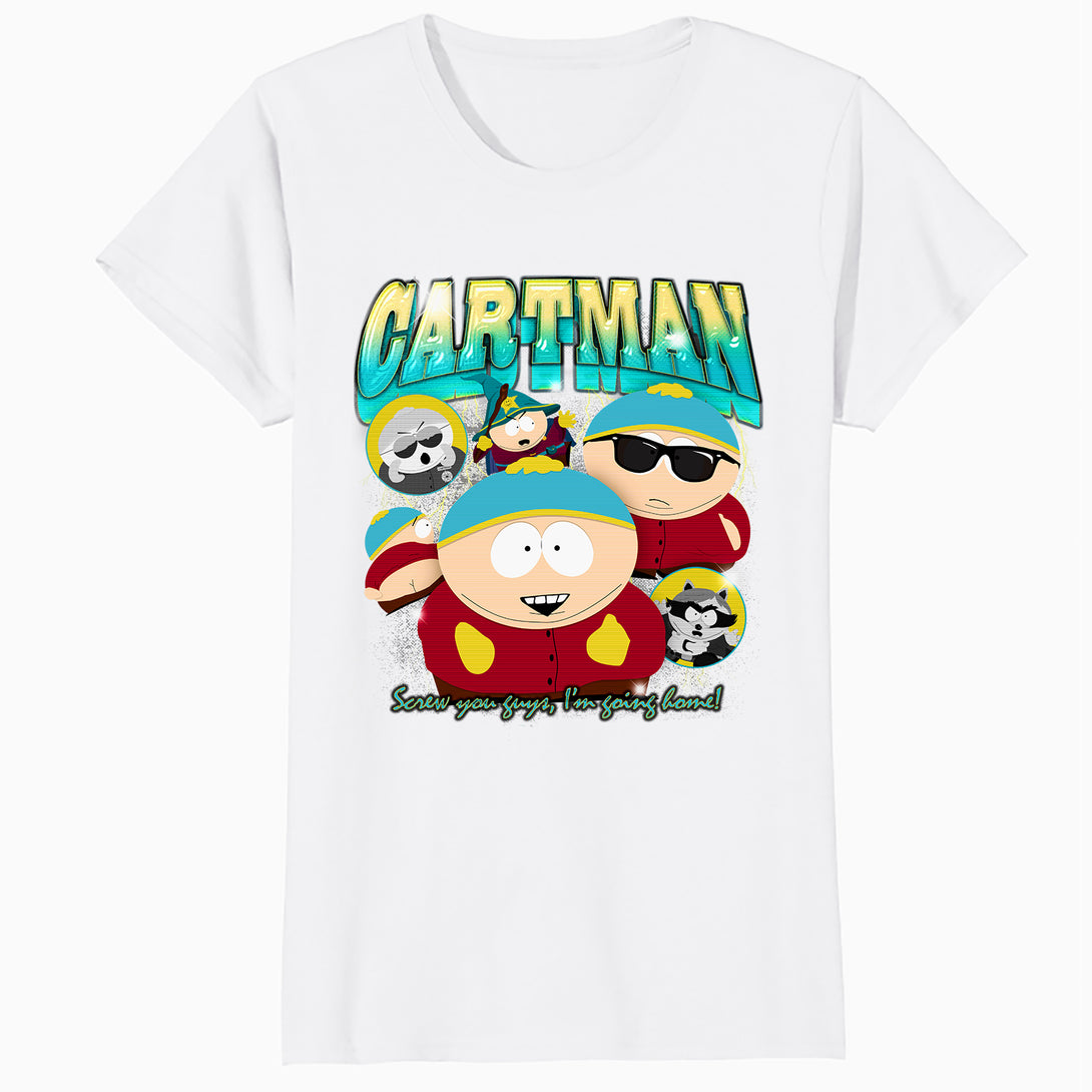 South Park Cartman Retro 90s Gangsta Rap Hip Hop Lol Parody Official Women's SKINNY FIT T-Shirt - Navy - Urban Species