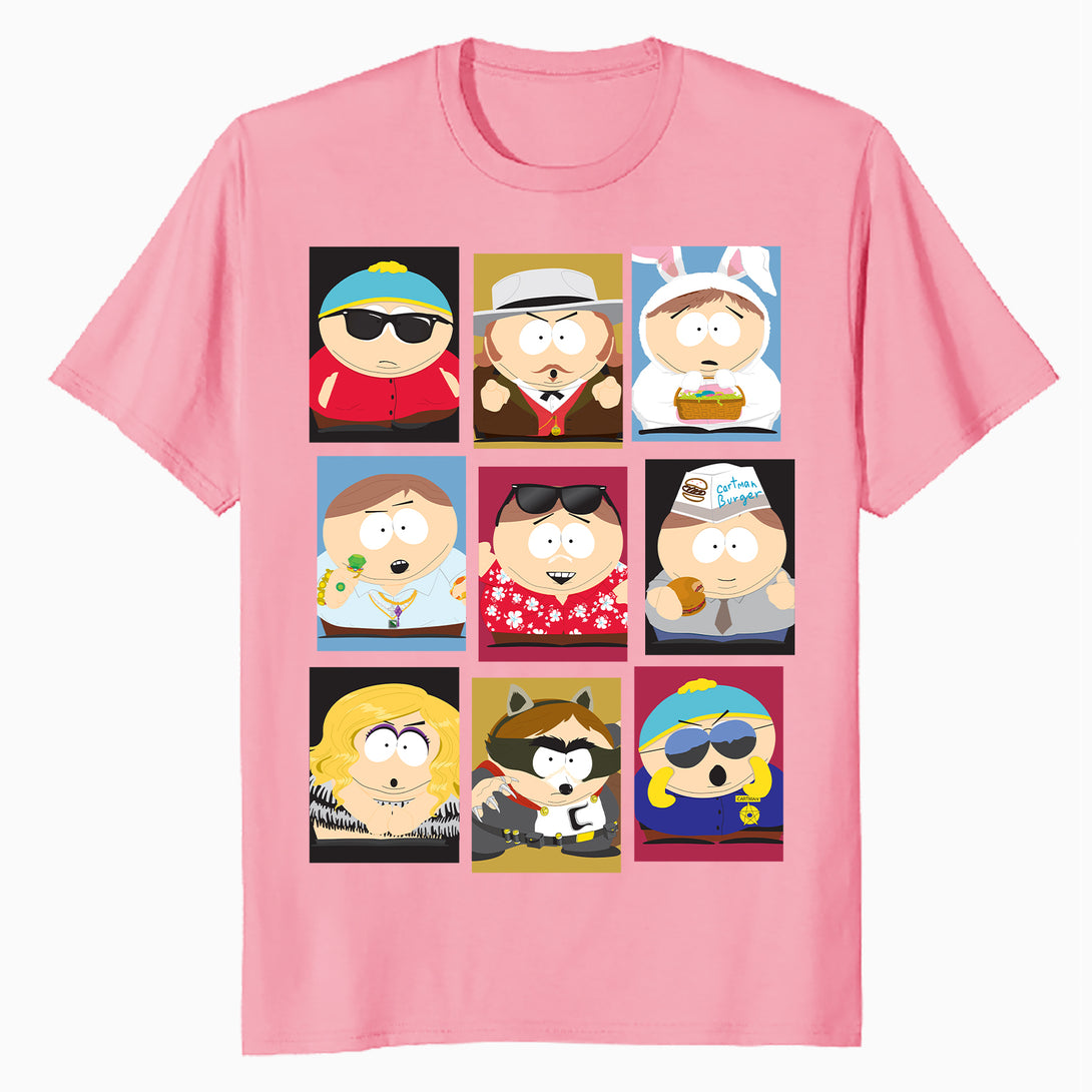 South Park Eric Cartman Mash Up Variants Screw Authority Lol Official Men's T-Shirt - Black - Urban Species Design Close Up