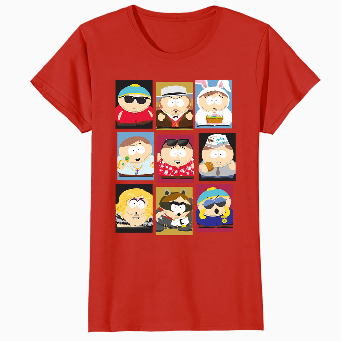 South Park Eric Cartman Mash Up Variants Screw Authority Lol Official Women's SKINNY FIT T-Shirt - Black - Urban Species Design Close Up