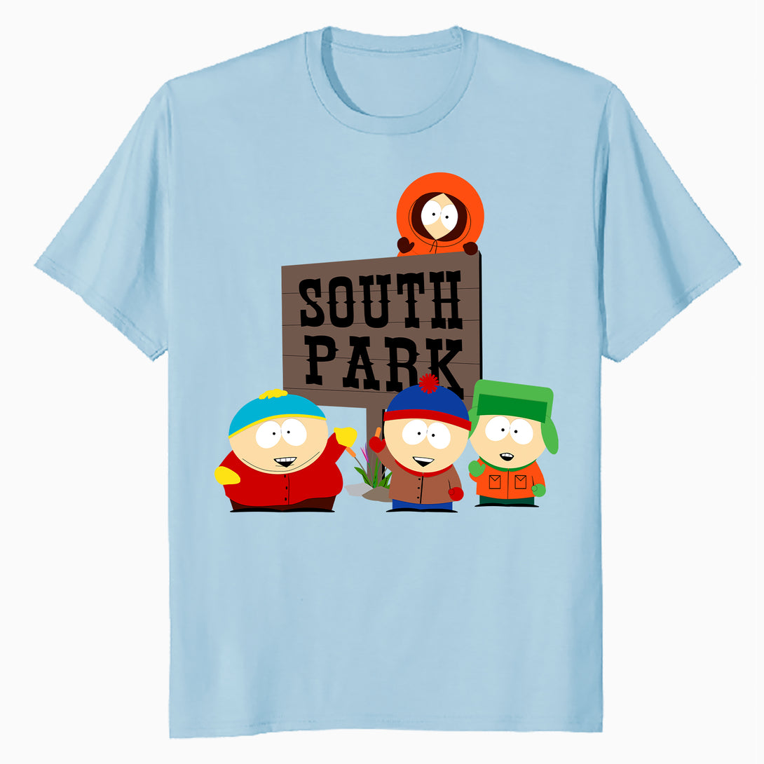 South Park The Boys Logo Classic Cartman Stan Kyle Kenny Lol Official Men's T-Shirt - Royal Blue - Urban Species