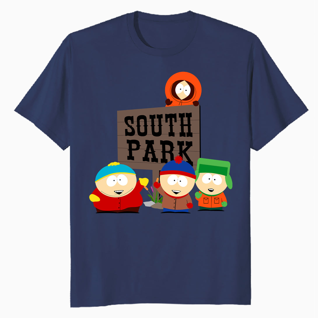 South Park The Boys Logo Classic Cartman Stan Kyle Kenny Lol Official Men's T-Shirt - Black - Urban Species