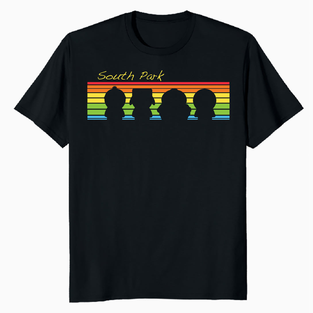 South Park The Boys Logo Retro Cartman Stan Kyle Kenny Geek Official Men's T-Shirt - Black - Urban Species
