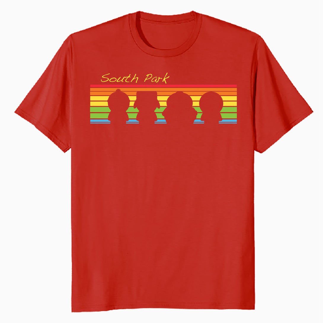 South Park The Boys Logo Retro Cartman Stan Kyle Kenny Geek Official Men's T-Shirt - Royal Blue - Urban Species Design Close Up