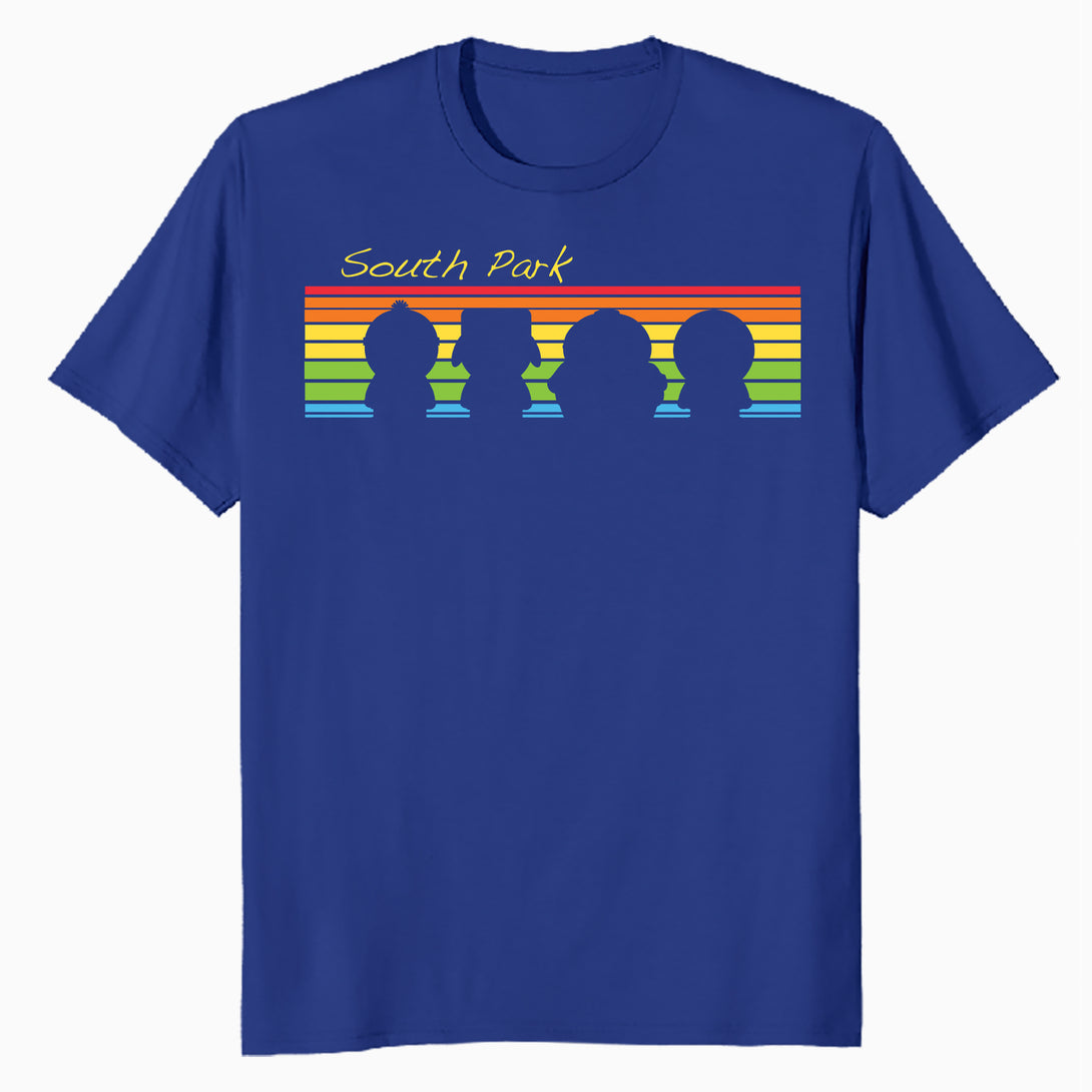 South Park The Boys Logo Retro Cartman Stan Kyle Kenny Geek Official Men's T-Shirt - Black - Urban Species Design Close Up
