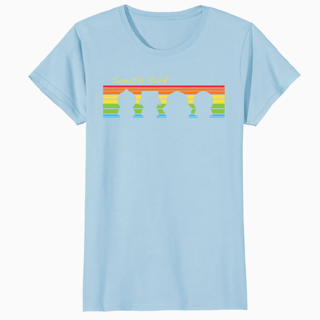 South Park The Boys Logo Retro Cartman Stan Kyle Kenny Geek Official Women's SKINNY FIT T-Shirt - Pink - Urban Species Design Close Up