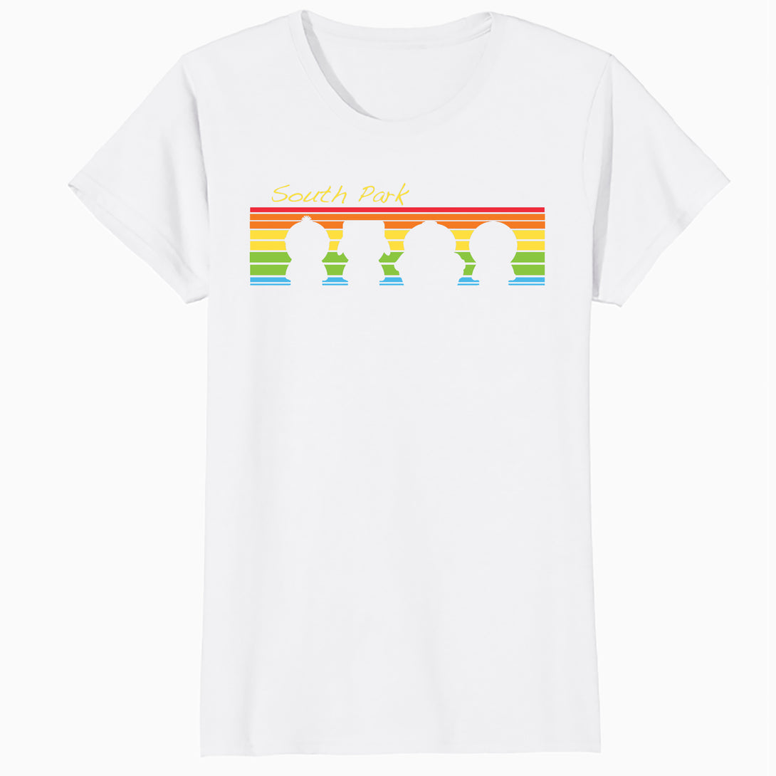 South Park The Boys Logo Retro Cartman Stan Kyle Kenny Geek Official Women's SKINNY FIT T-Shirt - Navy - Urban Species