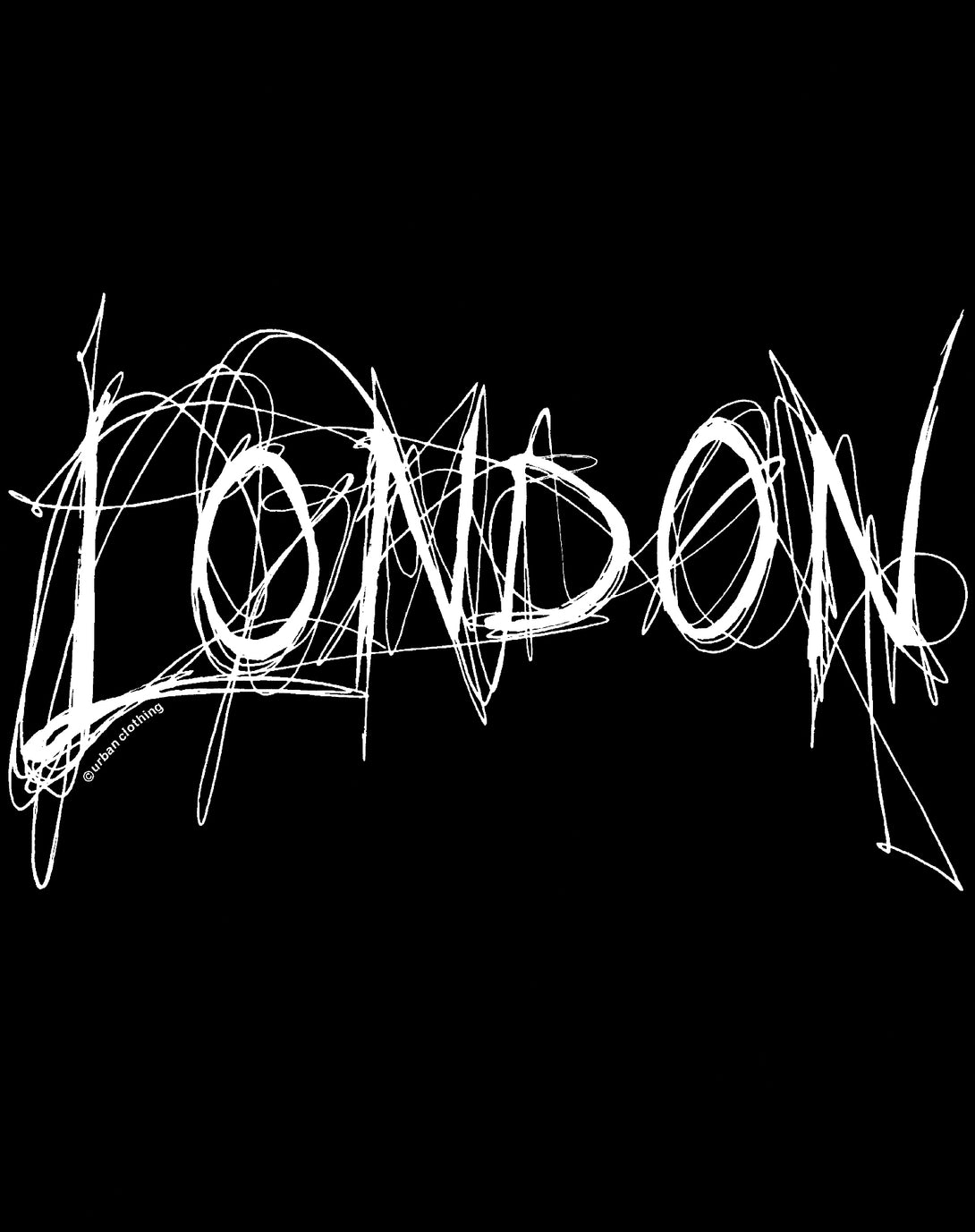 London Stencil Tag Scribble Official Tote Bag Black - Urban Species Design Close Up
