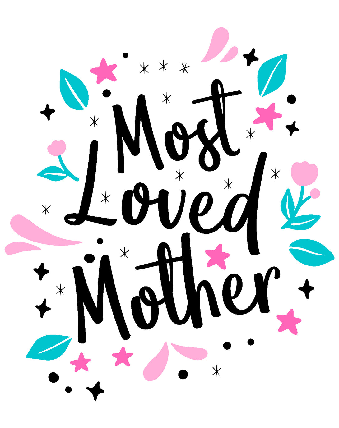 Mother's Day Splash Mom Mum Most Loved Mother Women's T-Shirt White - Urban Species Design Close Up