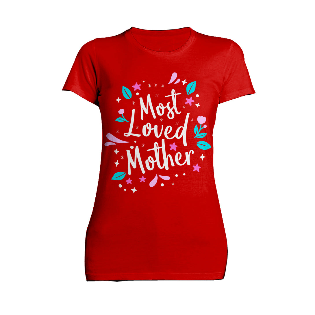 Mother's Day Splash Mom Mum Most Loved Mother Women's T-Shirt Red - Urban Species