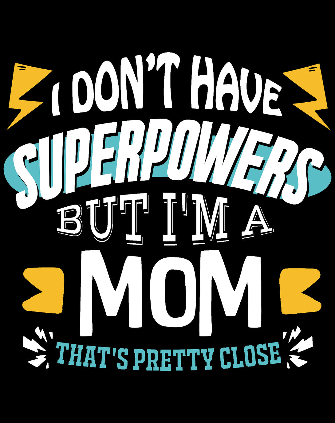 Mother's Day Vintage Mom Mum Superpowers Retro Women's T-Shirt Black - Urban Species Design Close Up