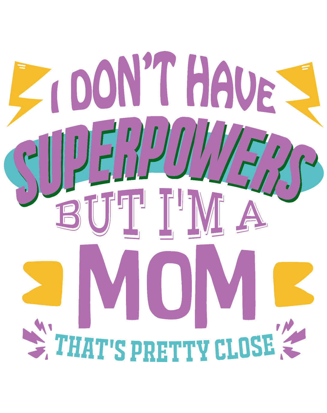 Mother's Day Vintage Mom Mum Superpowers Retro Women's T-Shirt White - Urban Species Design Close Up