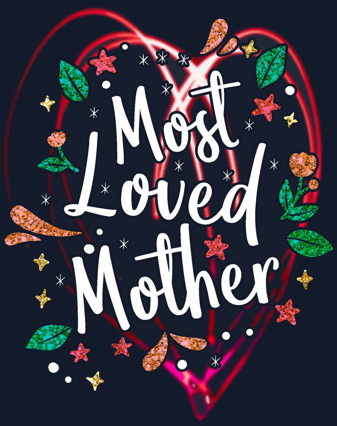 Mother's Day Splash Mom Mum Most Loved Mother 02 Women's T-Shirt Navy - Urban Species Design Close Up