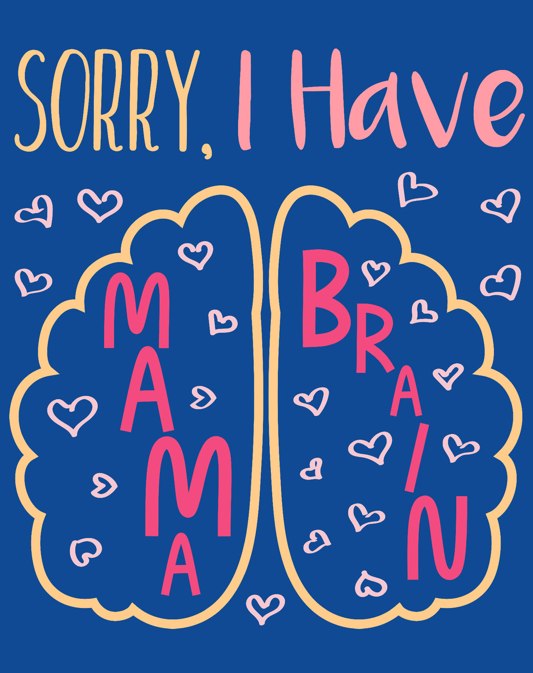 Mother's Day Mama Brain Women's T-Shirt Blue - Urban Species Design Close Up