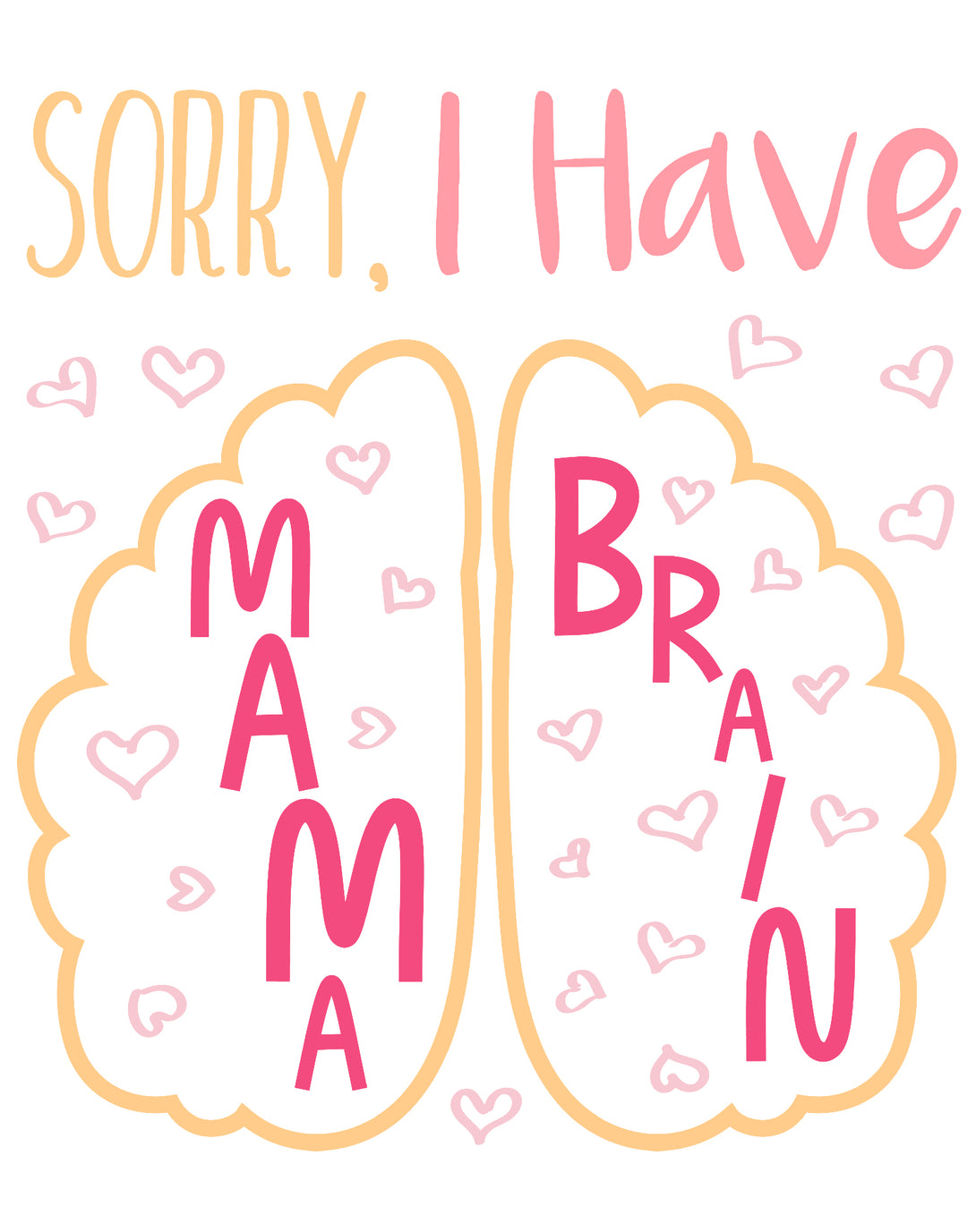 Mother's Day Mama Brain Women's T-Shirt White - Urban Species Design Close Up