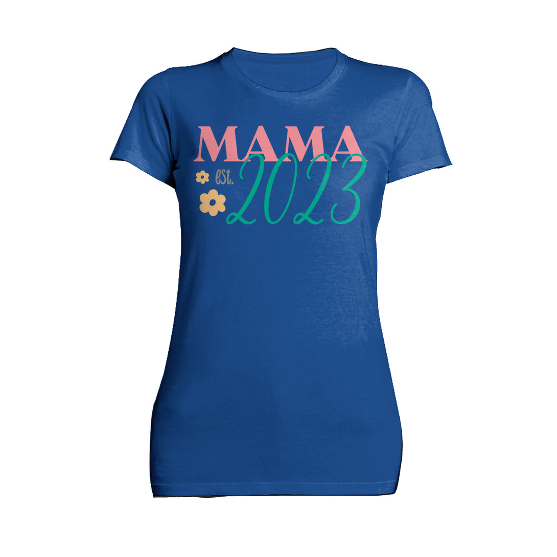 Mother's Day Mama est 2023 Women's T-Shirt Blue - Urban Species