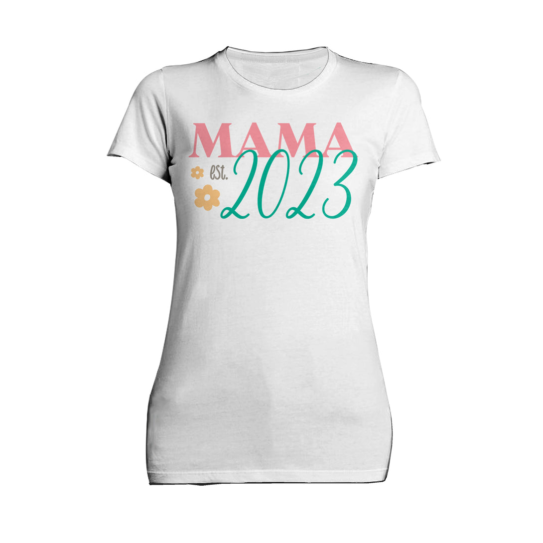 Mother's Day Mama est 2023 Women's T-Shirt White - Urban Species