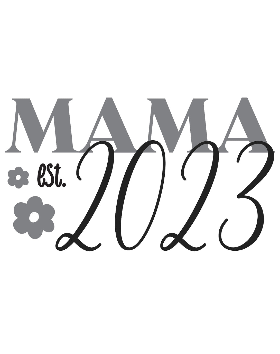 Mother's Day Mama est 2023 02 Women's T-Shirt White - Urban Species Design Close Up