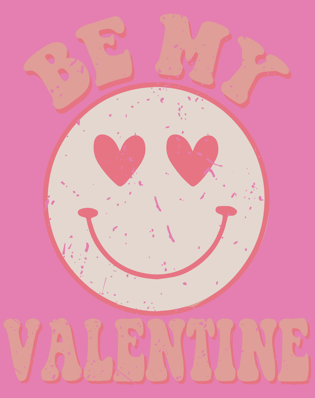 Valentine Retro Love Vintage Cute Heart Face Women's T-shirt Pink - Urban Species Design Close Up