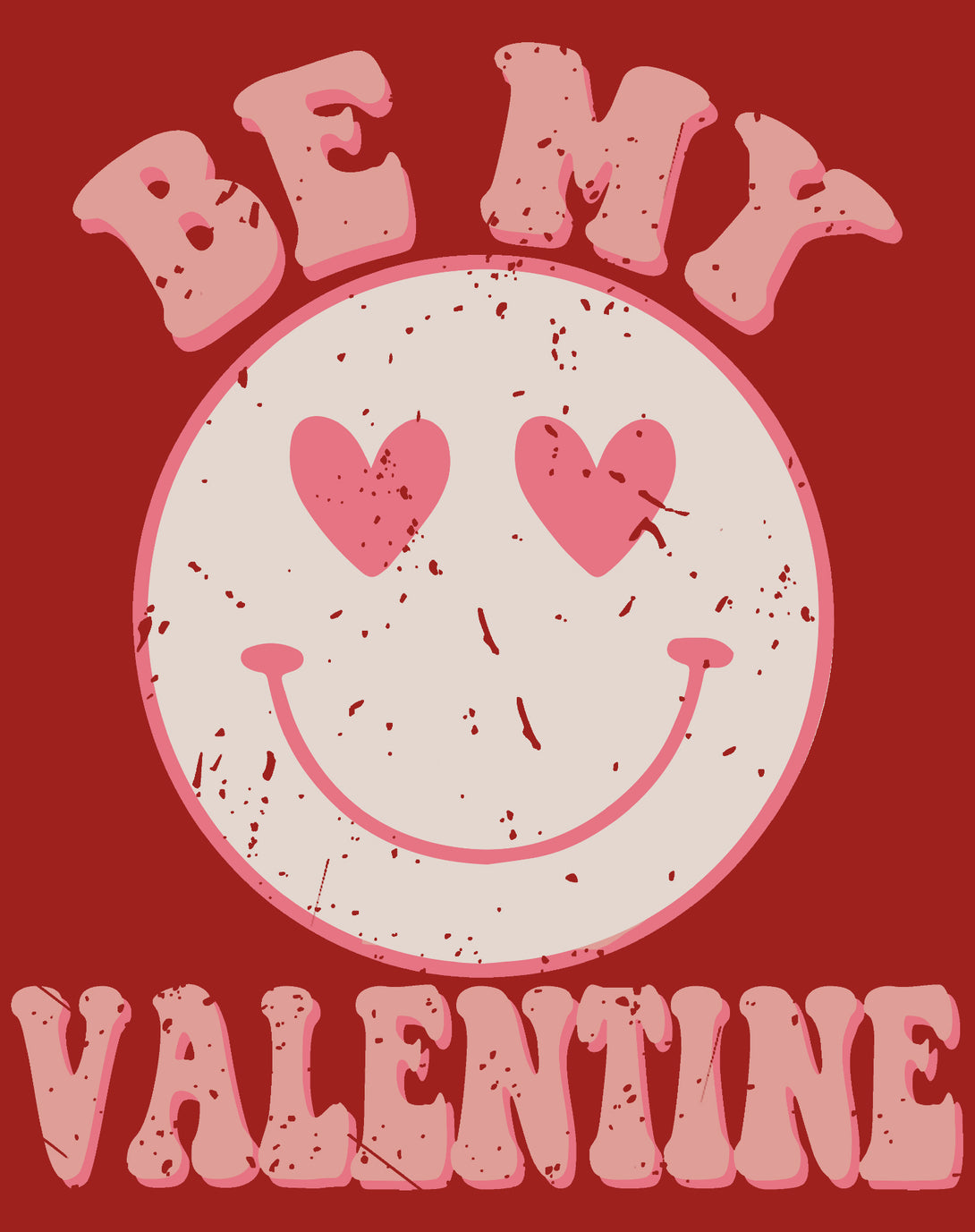 Valentine Retro Love Vintage Cute Heart Face Men's T-shirt Red - Urban Species Design Close Up