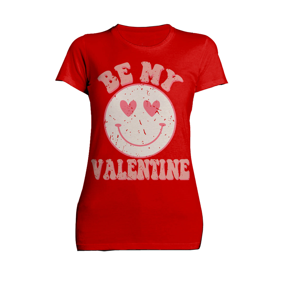 Valentine Retro Love Vintage Cute Heart Face Women's T-shirt Red - Urban Species