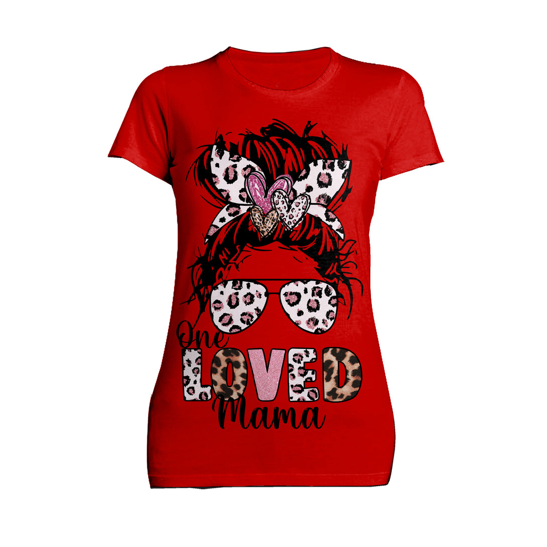 Valentine Retro One Love Mama Animal Print Women's T-shirt Red - Urban Species