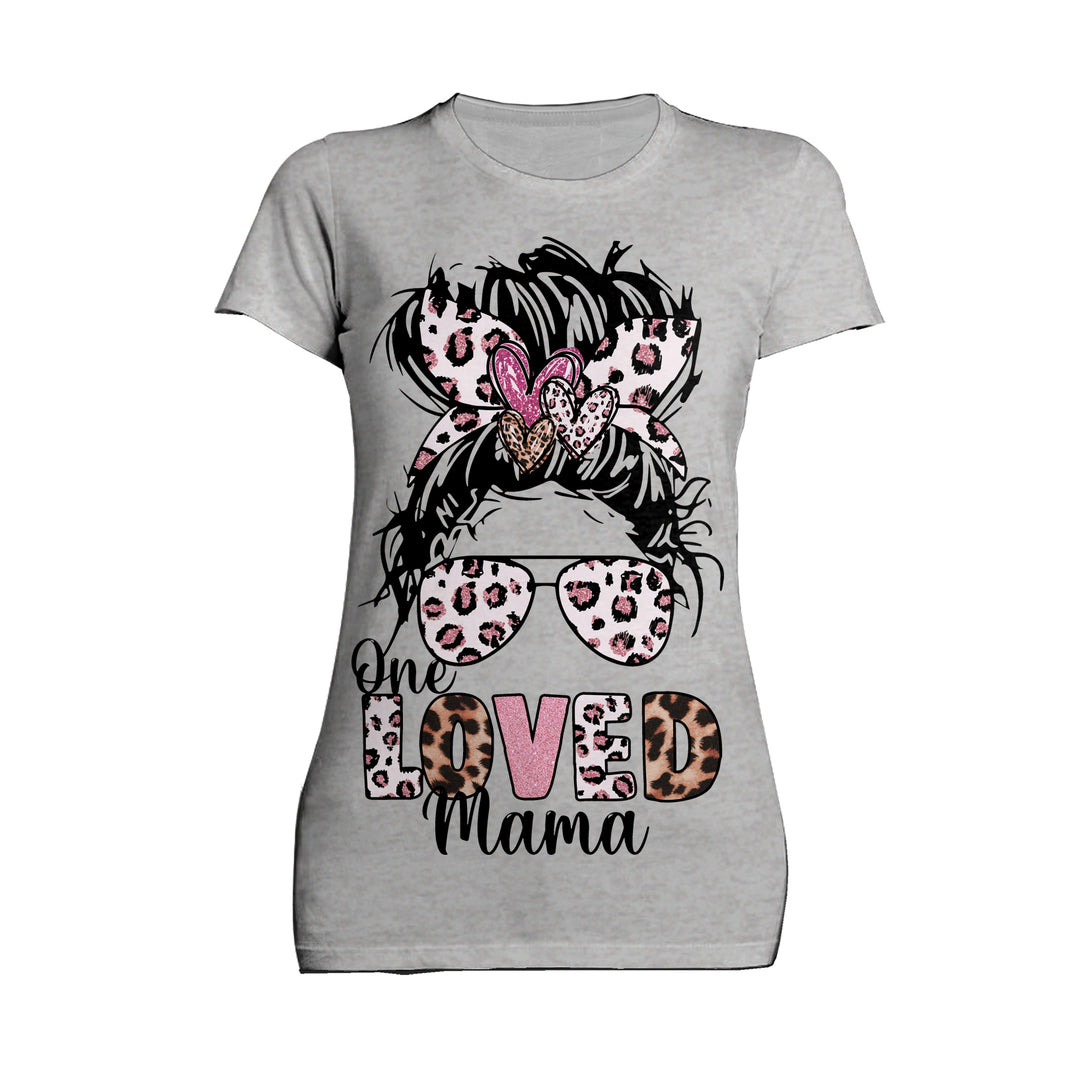 Valentine Retro One Love Mama Animal Print Women's T-shirt Sports Grey - Urban Species