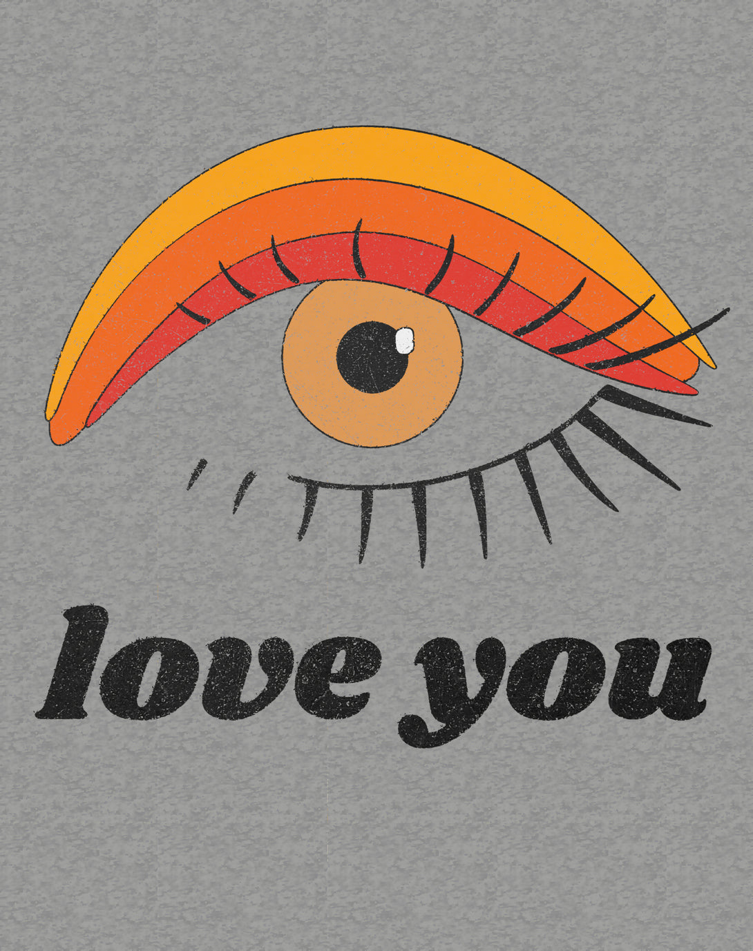 Vintage Valentine Eye Love You Men's T-shirt Sports Grey - Urban Species Design Close Up