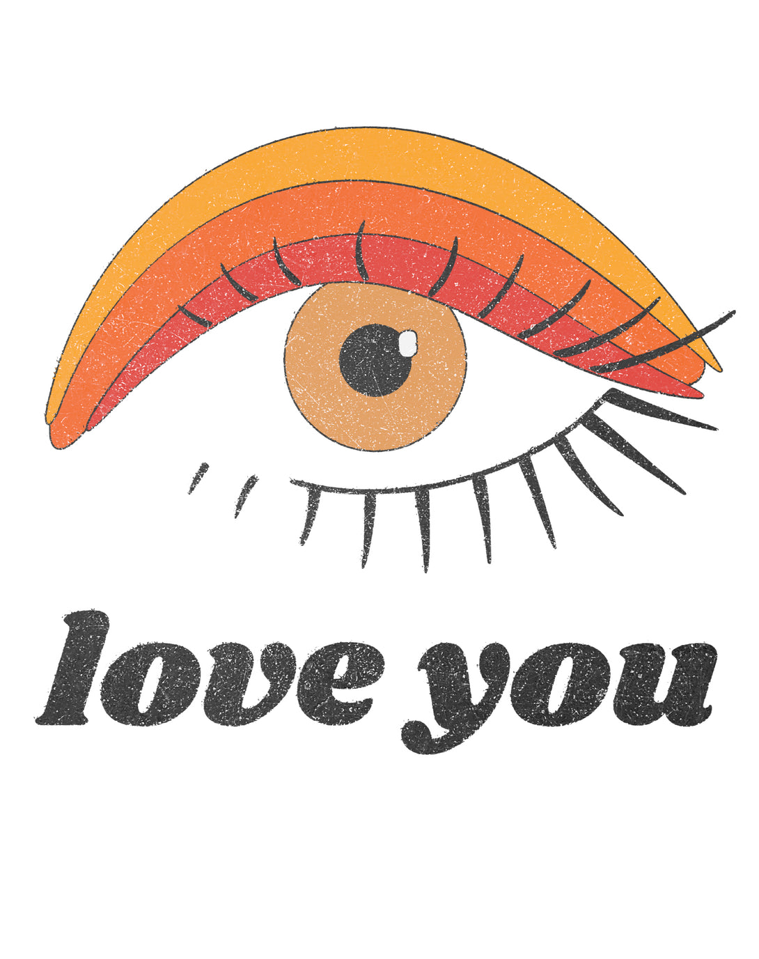 Vintage Valentine Eye Love You Women's T-shirt White - Urban Species Design Close Up