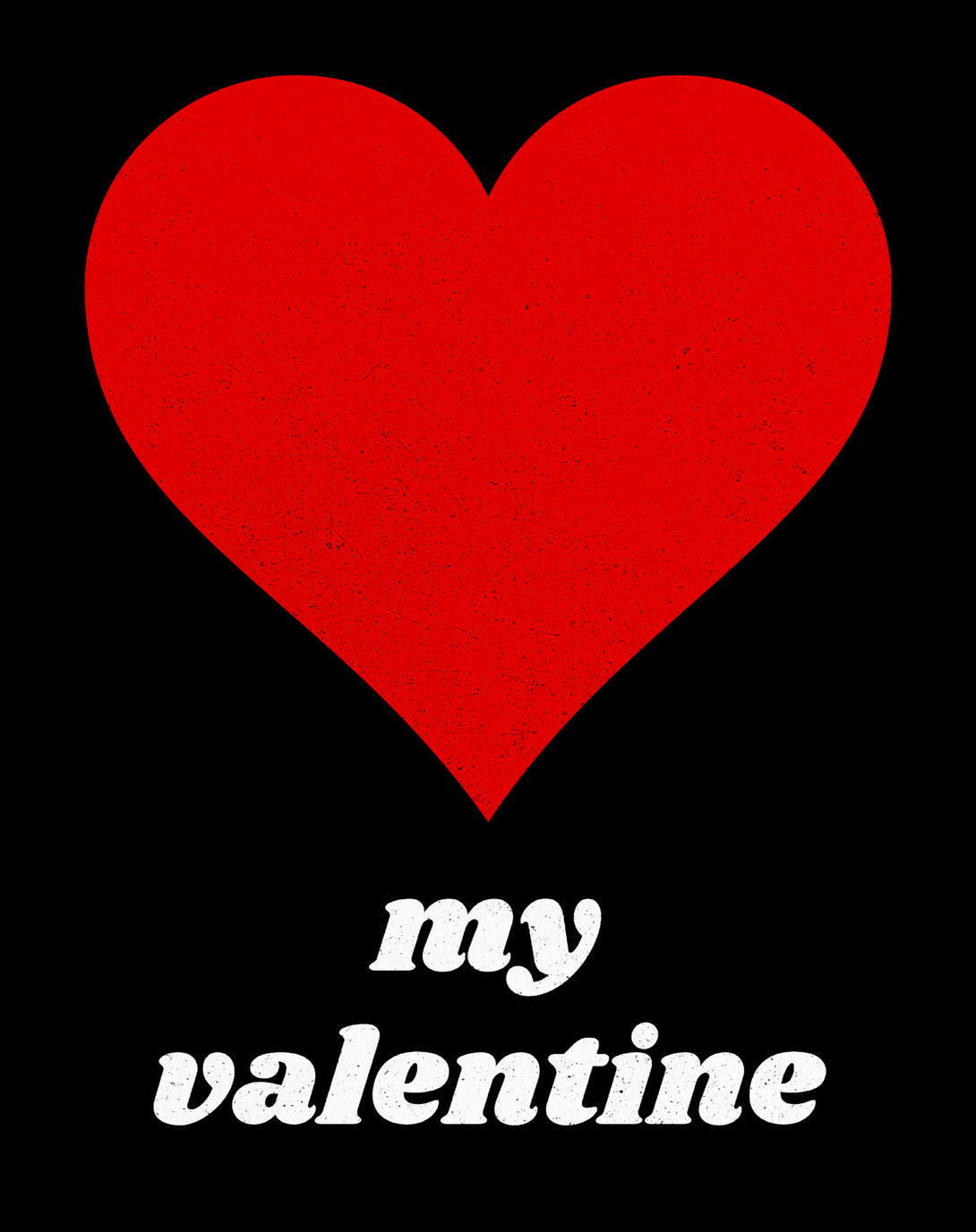 Vintage Valentine My Valentine Heart Men's T-shirt Black - Urban Species Design Close Up