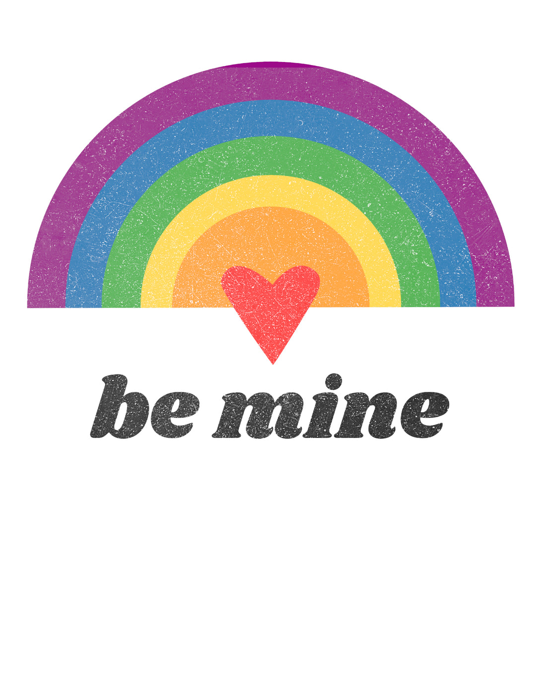 Vintage Valentine Rainbow Heart Be Mine Men's T-shirt White - Urban Species