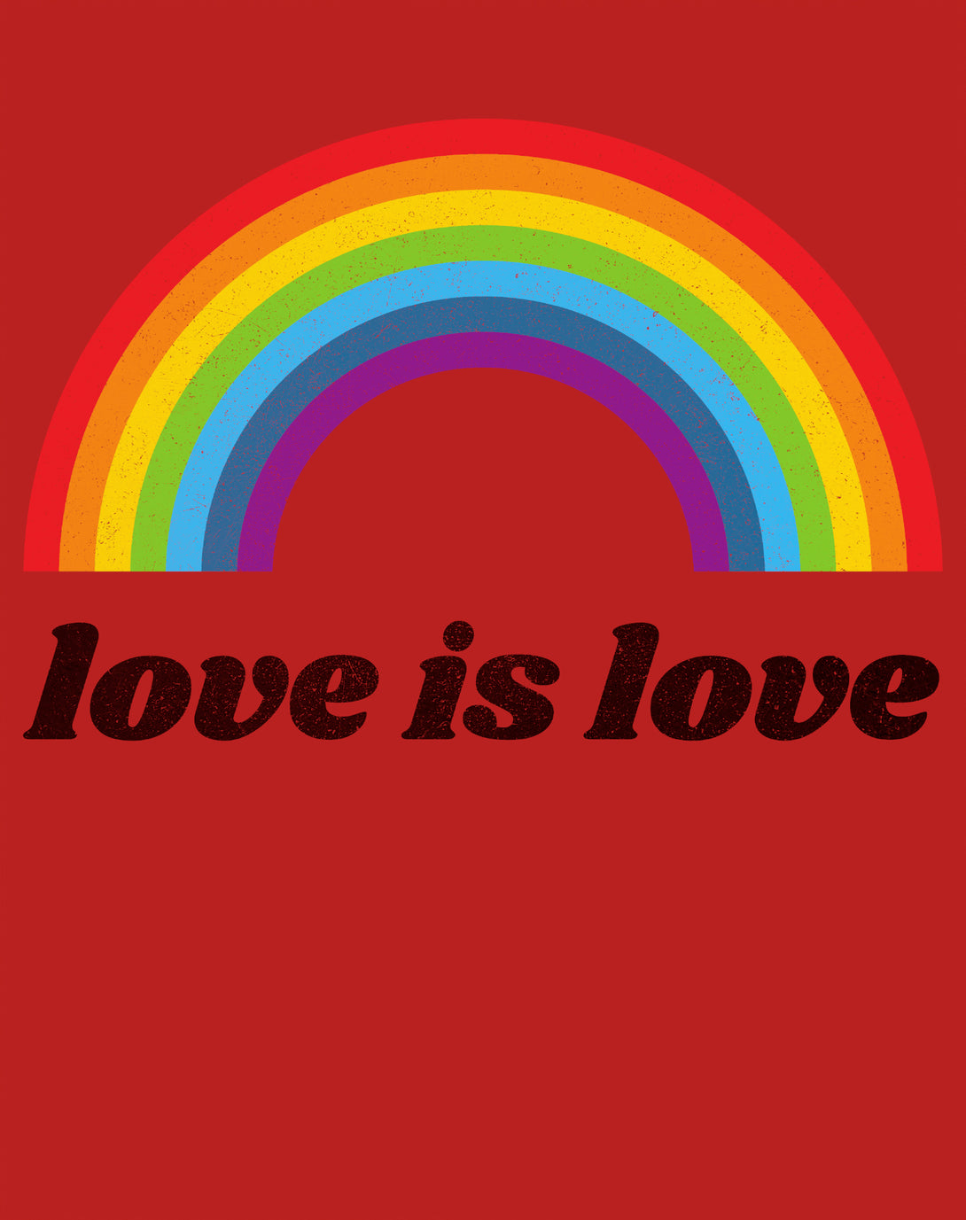 Vintage Valentine Rainbow Love Is Love Women's T-shirt Red - Urban Species Design Close Up