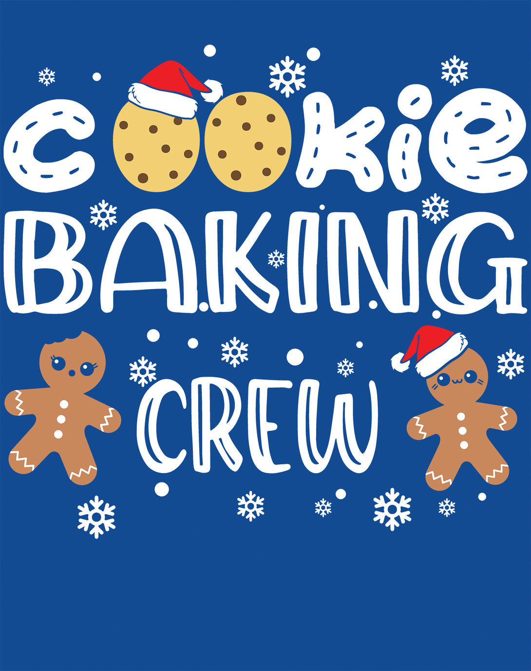 Christmas Cookie Baking Crew Gingerbread Men Matching Family Men's T-Shirt Blue - Urban Species Design Close Up